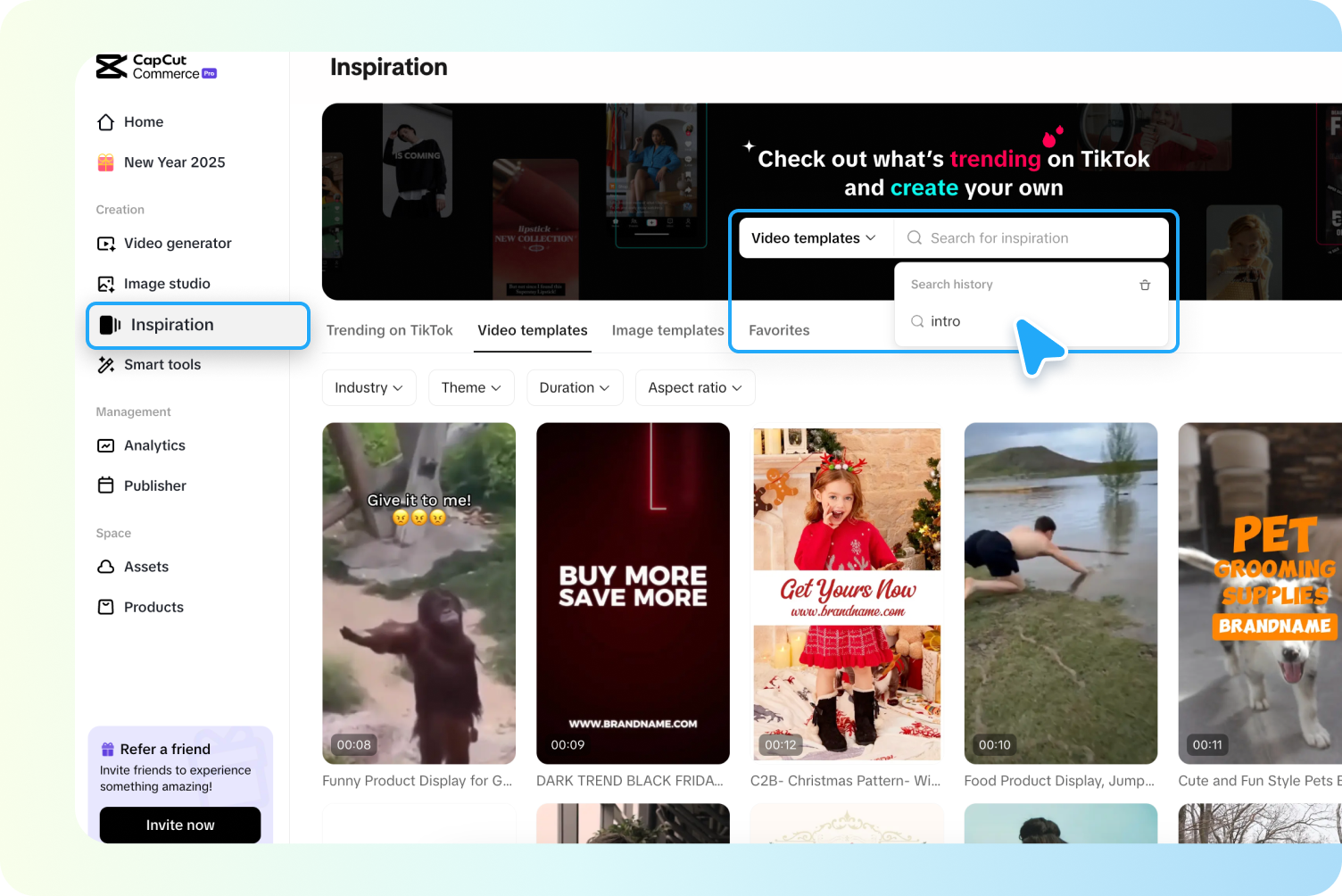 Accédez à des inspirations pour la sélection de modèles